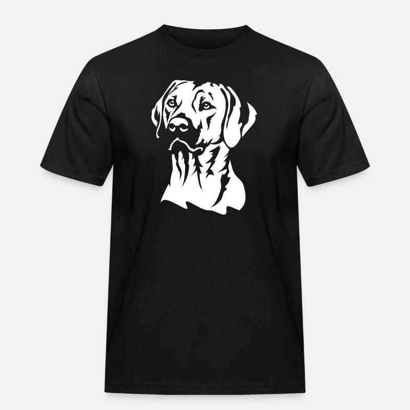 Rhodesian Ridgeback Kopf "Black Edition" - Männer Workwear T-Shirt - Schwarz