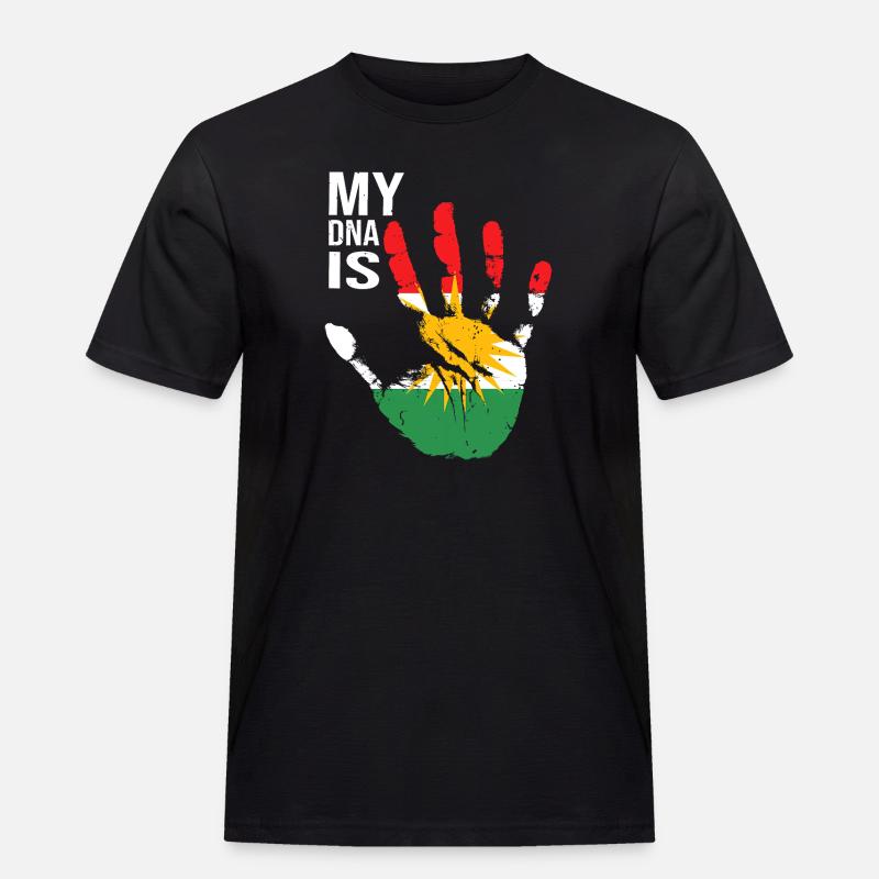 Kurdistan Kurden Handdesign mit Flagge - Männer Workwear T-Shirt - Schwarz