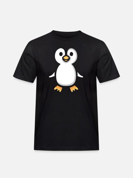 Cute Cartoon Penguin Illustration - Men's Workwear T-Shirt - black