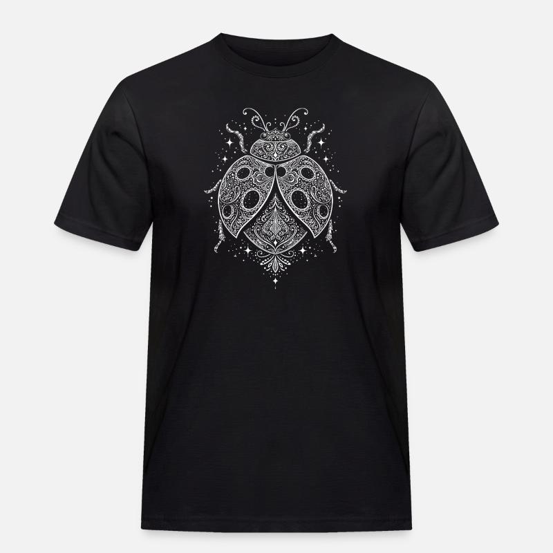 MandalaKäfer mit Krone - Männer Workwear T-Shirt - Schwarz