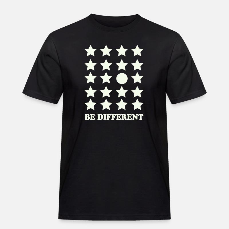 Be Different Star Grid Circle - Men's Workwear T-Shirt - black