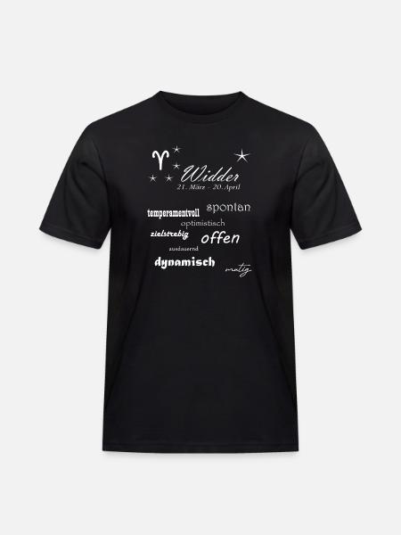 Widder_Sternzeichen - Männer Workwear T-Shirt - Schwarz