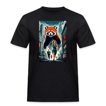 Movie Poster: Blood Red Panda Massacre (1954) - Men's Workwear T-Shirt - black - Front - AI Model Male 178 light (178cm)