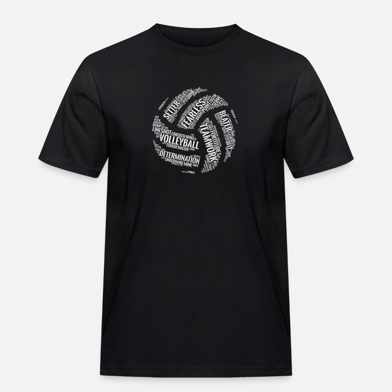 Volleyball Logo - Geschenk - Männer Workwear T-Shirt - Schwarz