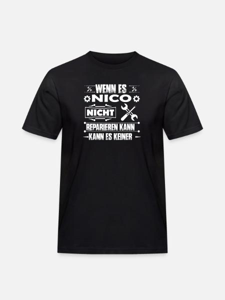 Nico - Handwerker Tshirt - Männer Workwear T-Shirt - Schwarz