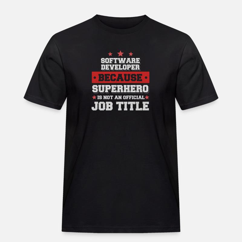 Software Developer Superhero Shirt - Männer Workwear T-Shirt - Schwarz