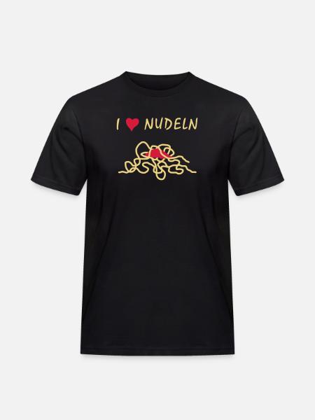 I Love Nudeln - V2 - Männer Workwear T-Shirt - Schwarz