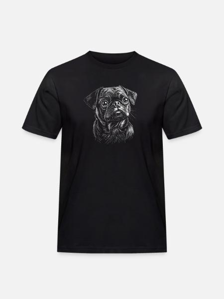 Pug Portrait Dog Dog - Men's Workwear T-Shirt - black