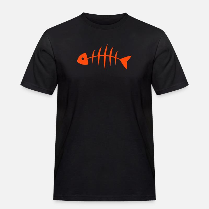 fisk - Männer Workwear T-Shirt - Schwarz