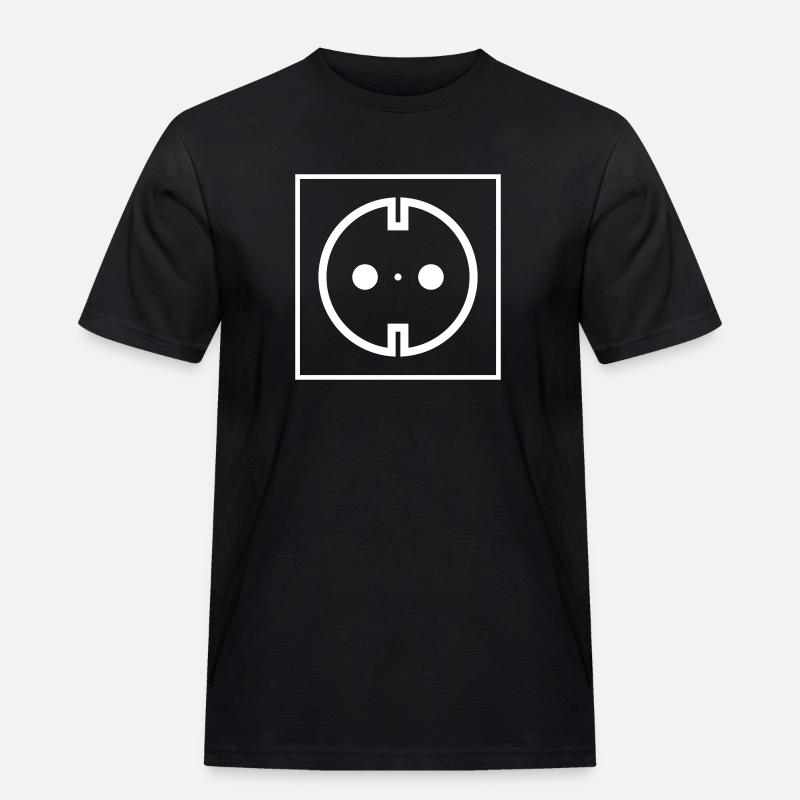 Steckdose Symbol - Männer Workwear T-Shirt - Schwarz