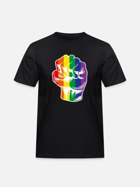 Rainbow Fist LGBTQ Power - Men's Workwear T-Shirt - black