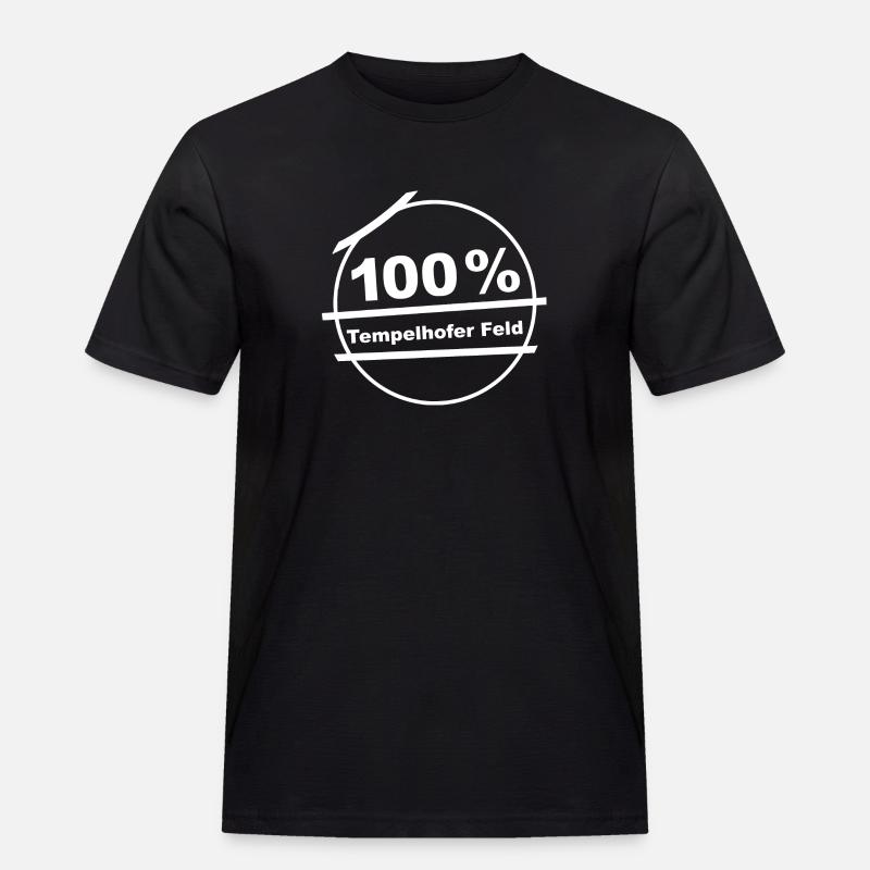 100 % Tempelhofer Feld - Männer Workwear T-Shirt - Schwarz