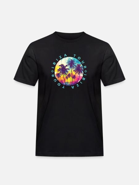 Ibiza Tour Palm Trees - Men's Workwear T-Shirt - black