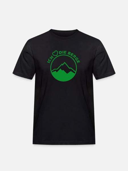 Ich liebe die Berge - Männer Workwear T-Shirt - Schwarz