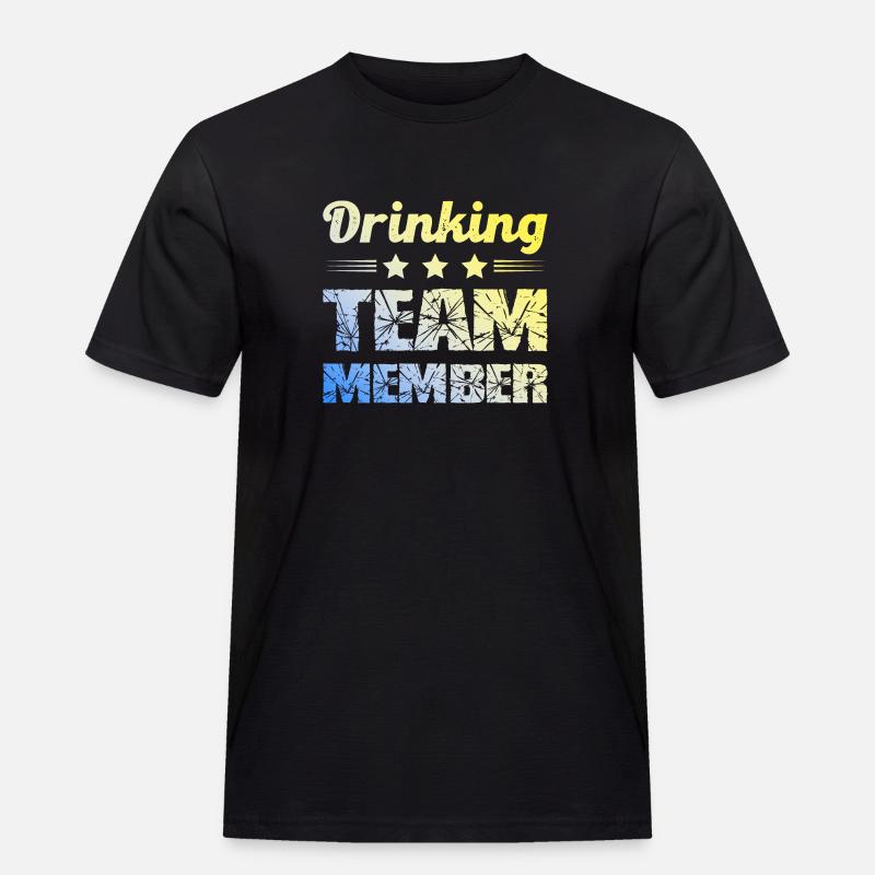 Drinking Team - Männer Workwear T-Shirt - Schwarz
