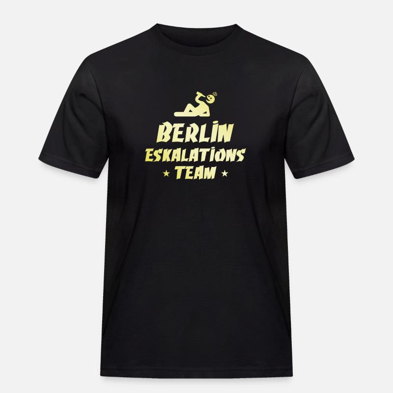 Berlin Eskalation - Männer Workwear T-Shirt - Schwarz