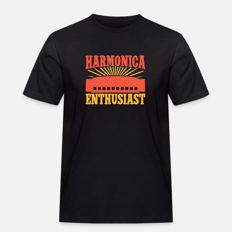 Funny Harmonica Player Enthusiast Harmonica - Men's Workwear T-Shirt - black