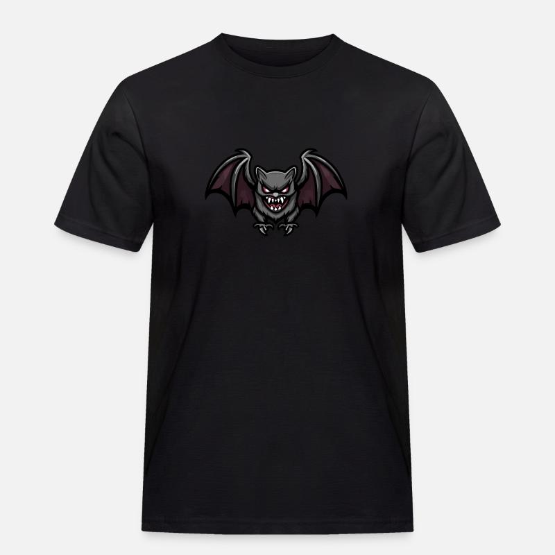 Fledermaus Halloween Comic Blutsauger - Männer Workwear T-Shirt - Schwarz
