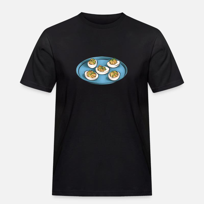 Gefüllte Eier Deviled Eggs - Männer Workwear T-Shirt - Schwarz