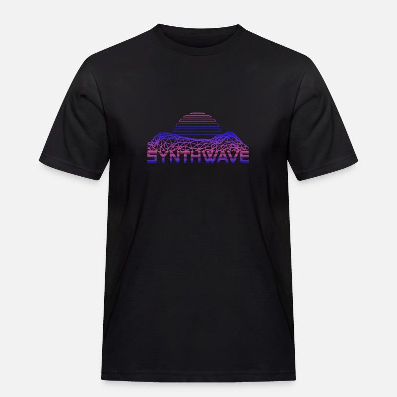Retrowave Synthwave 80s Design - Männer Workwear T-Shirt - Schwarz