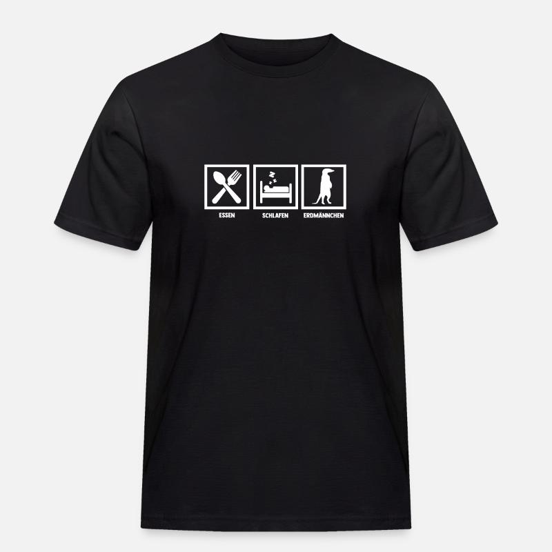 Erdmännchen - Männer Workwear T-Shirt - Schwarz