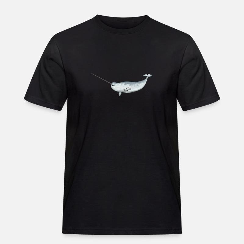 Narwal Einhornwal - Männer Workwear T-Shirt - Schwarz