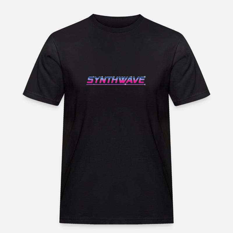 Retrowave Synthwave 80s Design - Männer Workwear T-Shirt - Schwarz