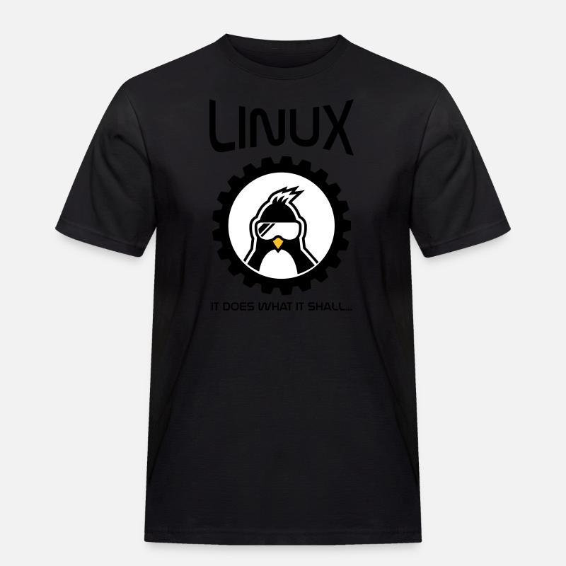 linux tut was es soll - Männer Workwear T-Shirt - Schwarz
