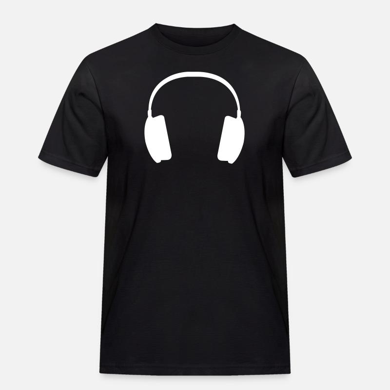 Kopfhörer - Männer Workwear T-Shirt - Schwarz