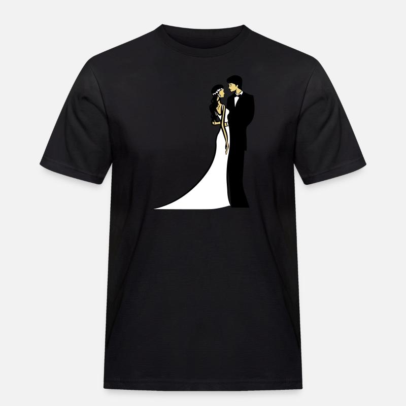Heirat glücklich ehe - Männer Workwear T-Shirt - Schwarz