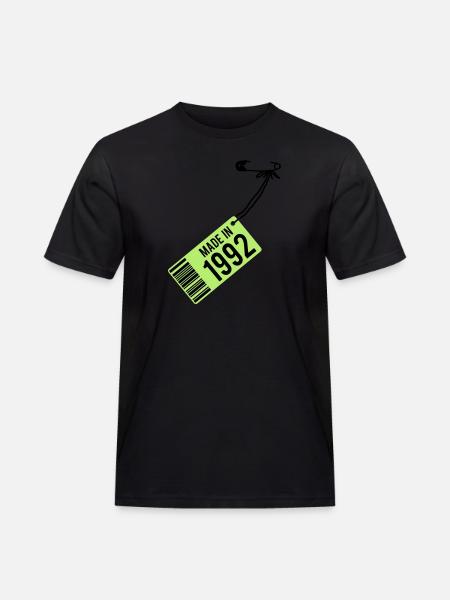 Birthday T-Shirt 1992 - Men's Workwear T-Shirt - black