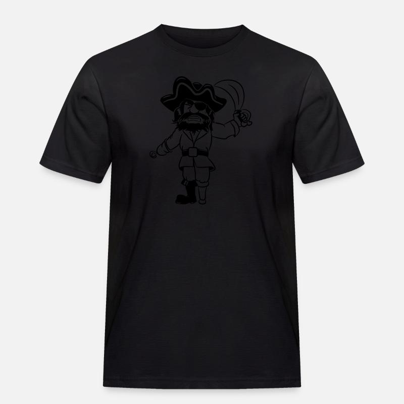 Pirat holzbein dreispitz degen - Männer Workwear T-Shirt - Schwarz