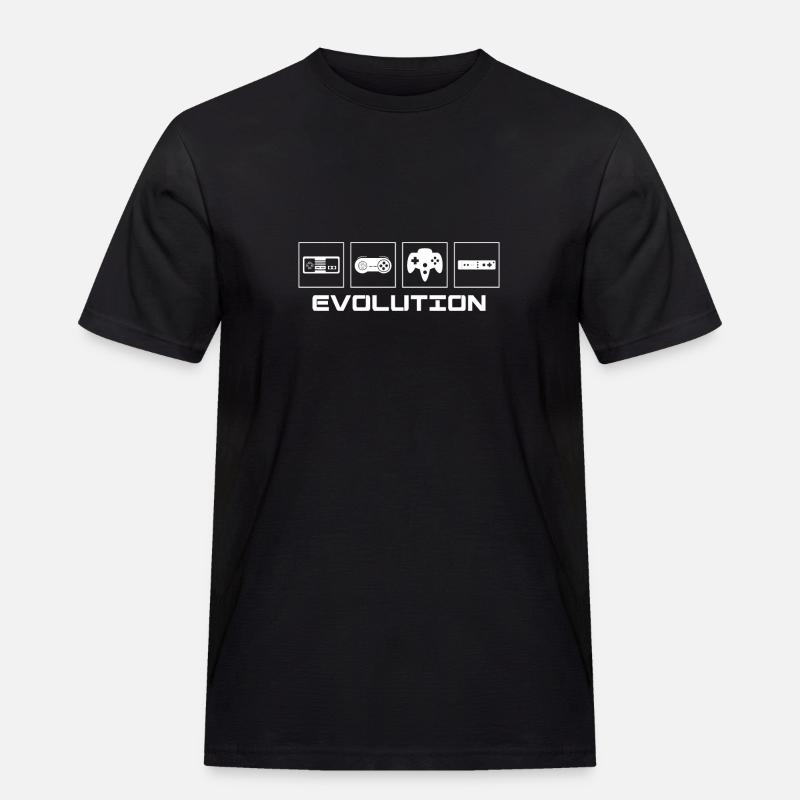 Die Videospiele Evolution - Geschenk - Männer Workwear T-Shirt - Schwarz