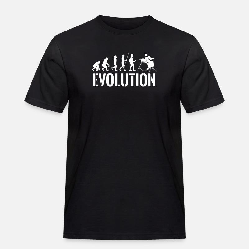 Batteur - Batterie - Evolution - Drummer - T-shirt Workwear homme - noir