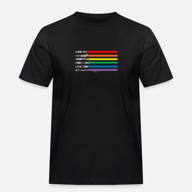 Laserschwert LGBT PRIDE Fahne Geschenk - Männer Workwear T-Shirt - Schwarz