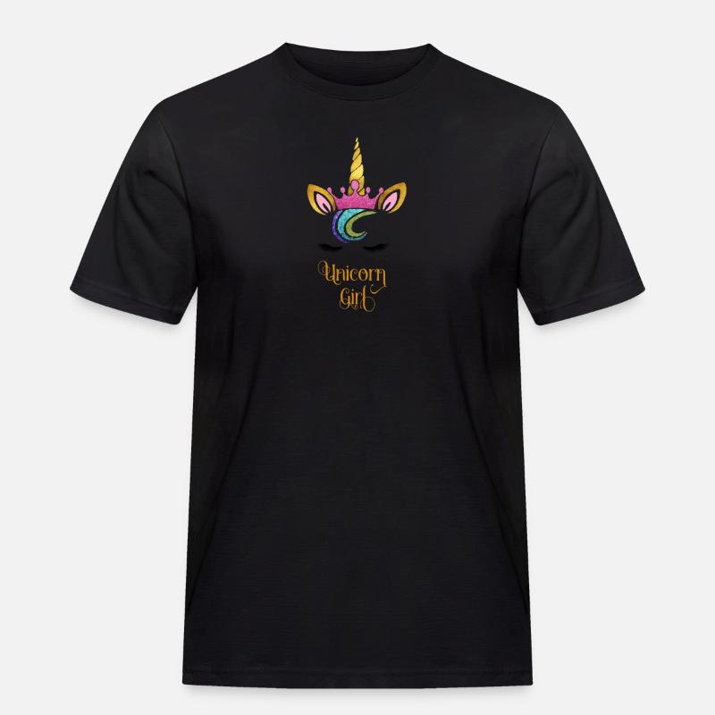 Einhorn Mädchen - Männer Workwear T-Shirt - Schwarz