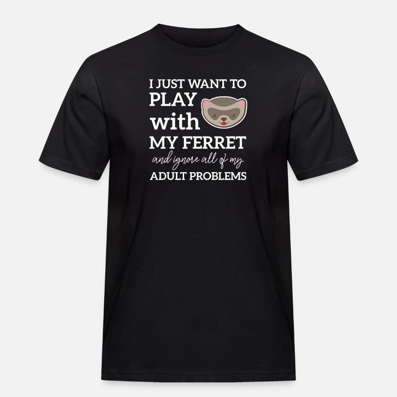 Frettchenfreund - Frettchen - Lustig - Geschenk - Männer Workwear T-Shirt - Schwarz