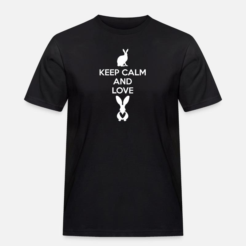 Hasen - Hase - Hasenbesitzer - Keep Calm - Männer Workwear T-Shirt - Schwarz