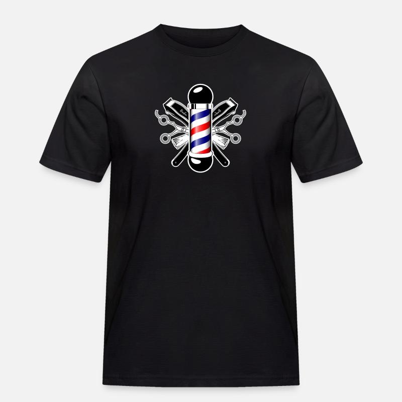 Retro Barber Shop Bart Geschenk - Männer Workwear T-Shirt - Schwarz