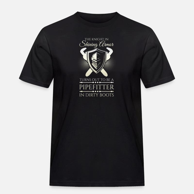 Pipefitter Knight - Männer Workwear T-Shirt - Schwarz