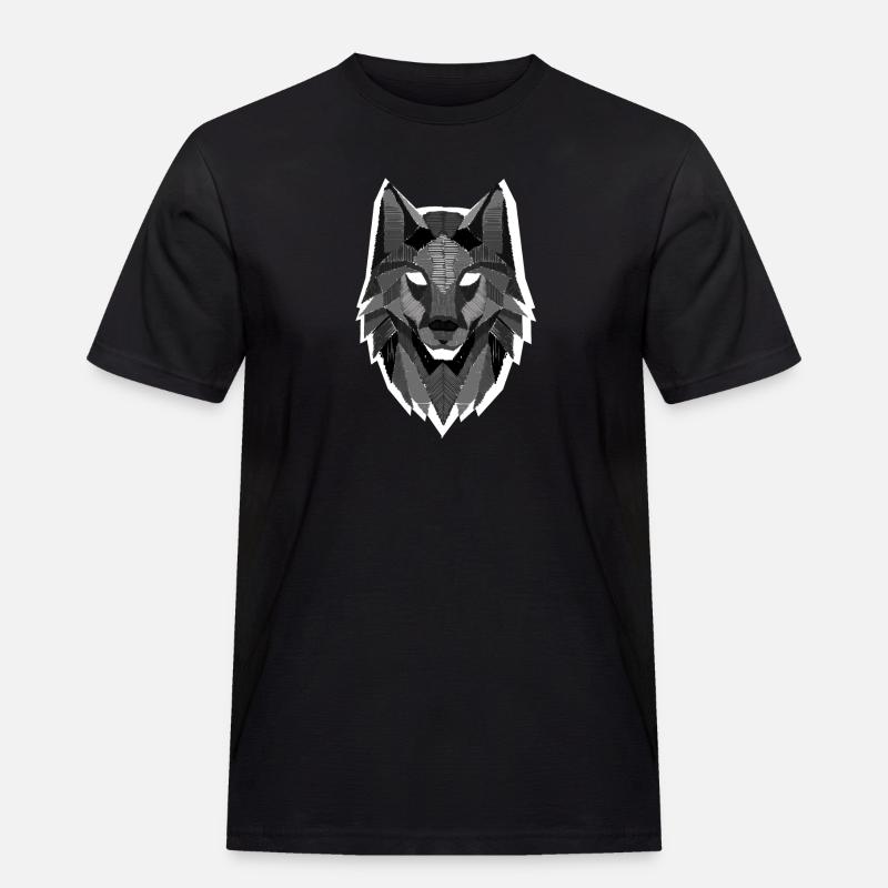 Wolf Artboard - Männer Workwear T-Shirt - Schwarz