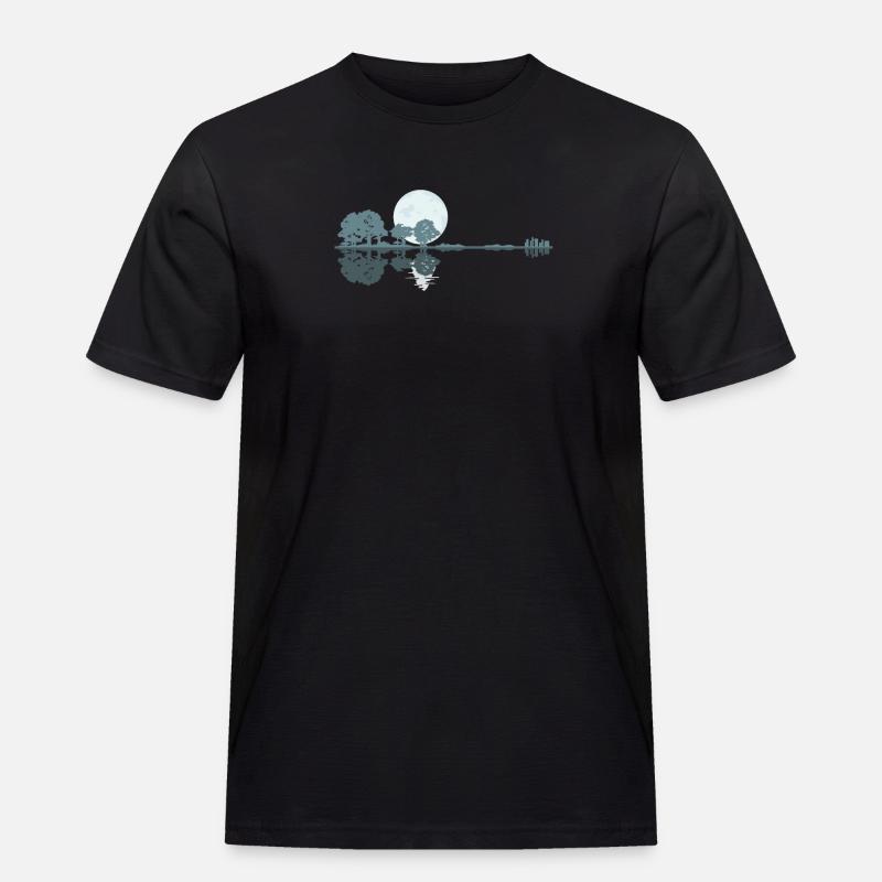 Guitar Lake Shadow Moonlight Geschenkidee - Männer Workwear T-Shirt - Schwarz