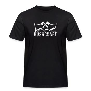 Survival Bushcrafter Bushcraft Wildnis Geschenk - Männer Workwear T-Shirt - Schwarz - Vorne - AI Model Male 178 light (178cm)