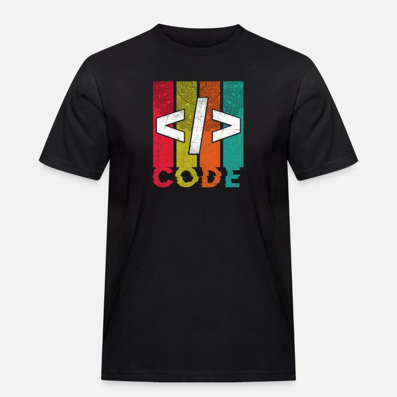 Code Design - Männer Workwear T-Shirt - Schwarz