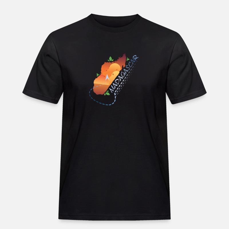 Madagaskar - Männer Workwear T-Shirt - Schwarz