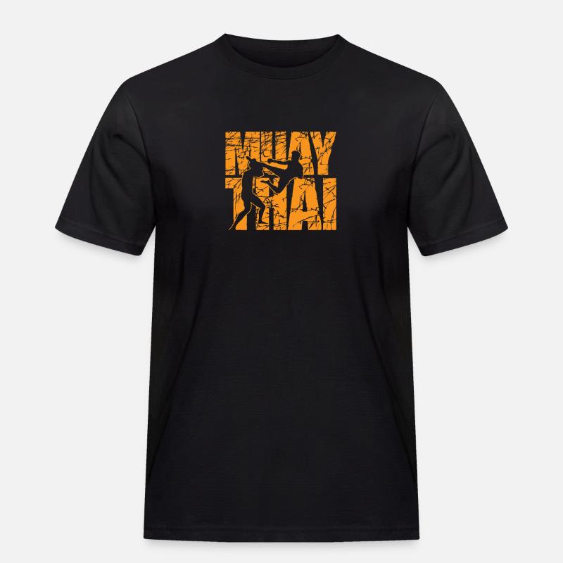 Muay Thai Kampf mit Stil - Männer Workwear T-Shirt - Schwarz