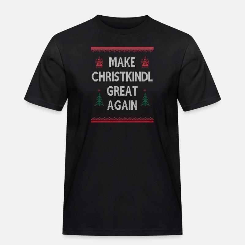 Make Christkindl Great Again – Weihnachtsklassiker - Männer Workwear T-Shirt - Schwarz