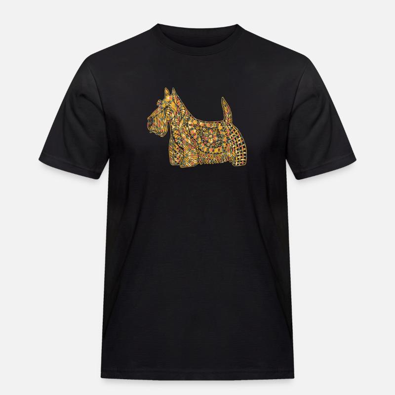 Camicie geometriche Scottish Terrier - Maglietta da lavoro per uomo - nero