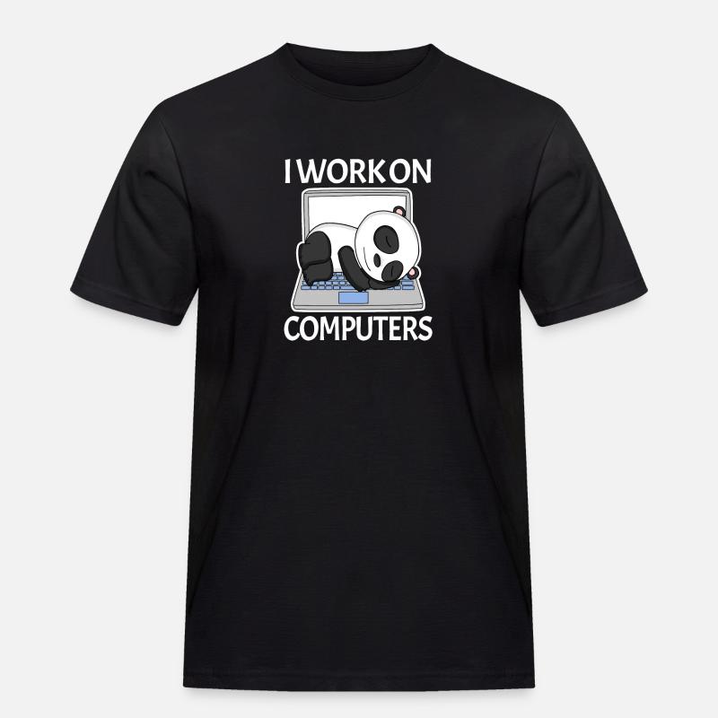 Computer Nerd Programmierer Herren Geschenk - Männer Workwear T-Shirt - Schwarz