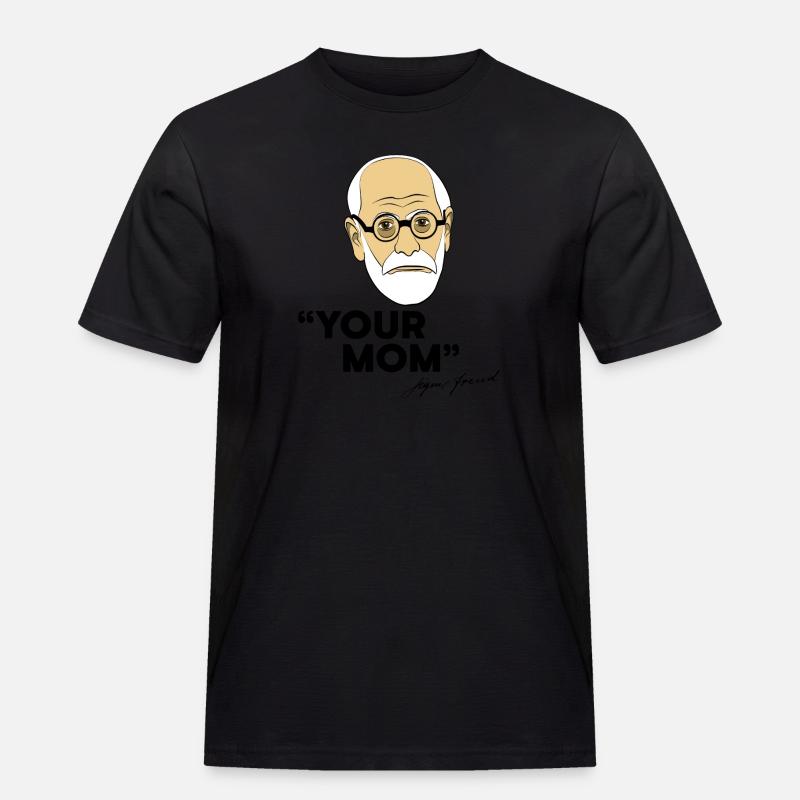 Deine Mutter | Sigmund Freud - Männer Workwear T-Shirt - Schwarz